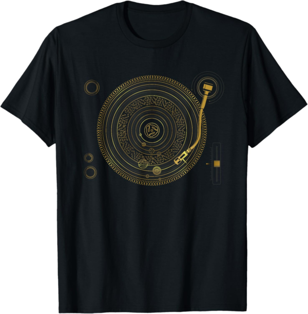 Space DJ graphic - Solar System Turntable EDM T-Shirt - Image 2